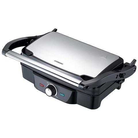 Grill Per Panini Da 1600w Con Impugnatura A Contatto Con Il Freddo E Manopola Regolabile, Nero / Argento - Foto 1