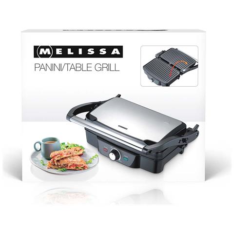 Grill Per Panini Da 1600w Con Impugnatura A Contatto Con Il Freddo E Manopola Regolabile, Nero / Argento - Foto 5
