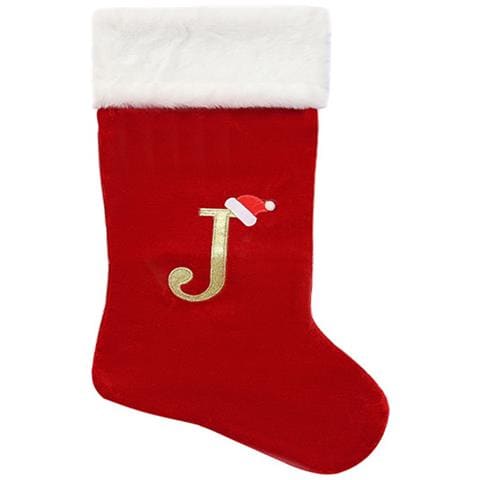 Calza Di Natale Grande - Decorazione Da Appendere In Tessuto Con Lettera Dell'alfabeto - Foto 1