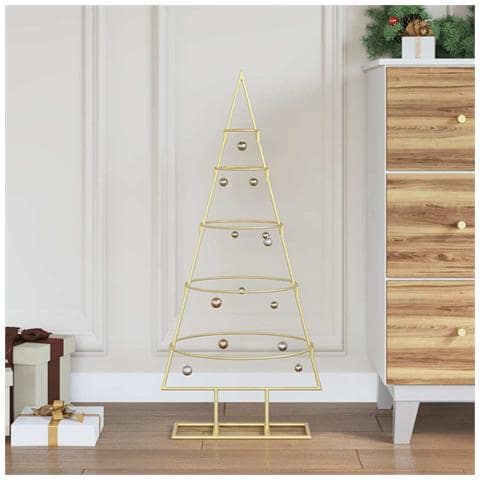 Albero di Natale in metallo con supporto Oro 90 cm - Foto 2