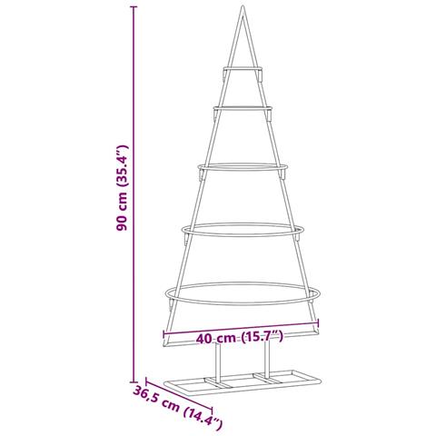 Albero di Natale in metallo con supporto Oro 90 cm - Foto 9