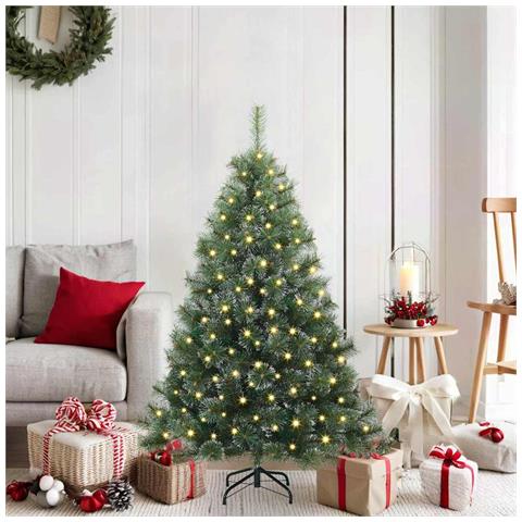 Albero di Natale artificiale con 150 LED Verde 120 cm PE e PVC - Foto 2