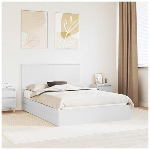 Letto con Contenitore Bianco 140 x 200 cm Legno multistrato - Foto 2