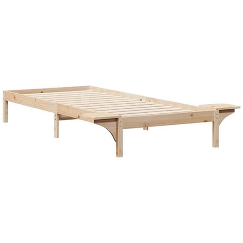 Letto con Tavolini Laterali Naturale 100 x 220 cm Pino massello - Foto 7