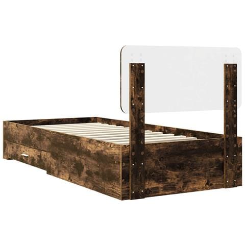 Struttura del letto Rovere fumé 90 x 200 cm Legno multistrato - Foto 9