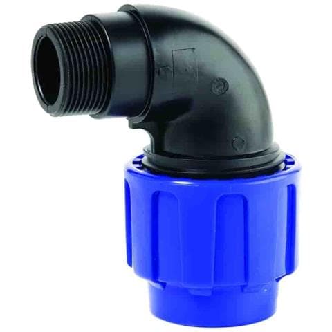 Raccordo A Compressione Pe Gomito 90° 16 X 1/2 Ag Per Tubi Acqua Potabile - Foto 1
