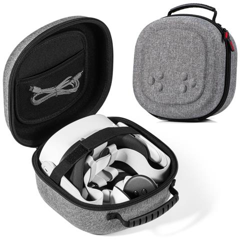 Custodia Per Meta Quest 3 - Visore Vr Compatibile Con Meta Quest 3s / 3/2 E Vision Pro - Grigio - Foto 1