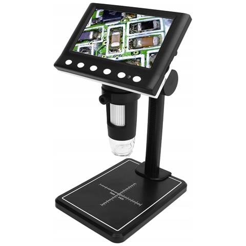 Mikroscopio Digitale Con Display 4,3"" + Stazione Saldante 2in1 - Ingrandimento 40x-1000x, 8 Led, Potenza 660w, Usb, Microsd - Foto 2