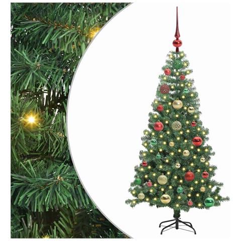 Albero di Natale con 150 LED con supporto Verde 120 cm PVC - Foto 1