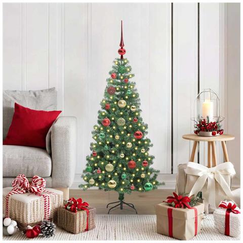 Albero di Natale con 150 LED con supporto Verde 120 cm PVC - Foto 2