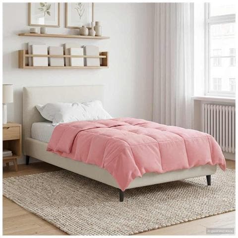Duvet Invernale Trapuntato Rosa 155 x 220 cm Microfibra - Foto 2