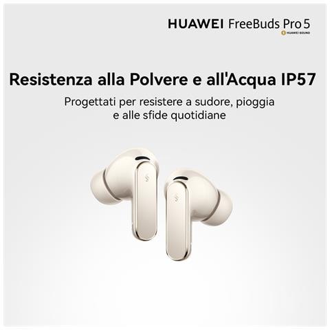 FreeBuds Pro 5 Grey, Cuffie Wireless Bluetooth, Cancellazione del Rumore con AI Dual-Engine per Business e Ufficio, Vestibilità Sicura con Suono Immersivo, Chiamate Stabili, IP57, Compatibili con iOS, Android e Windows. Grigio - Foto 8