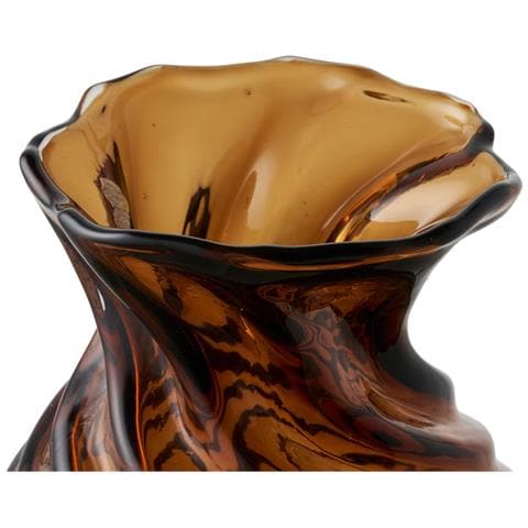 Vaso In Vetro Soffiato A Bocca Marrone Fumé Ø16x18,5 Cm - Foto 2