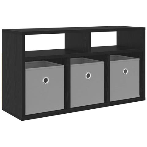 Lowboard con cassetto Rovere Nero 72 x 22,5 x 38 cm - Foto 1