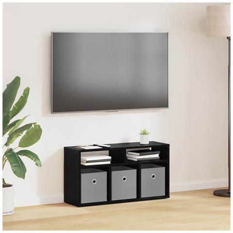 Lowboard con cassetto Rovere Nero 72 x 22,5 x 38 cm - Foto 2