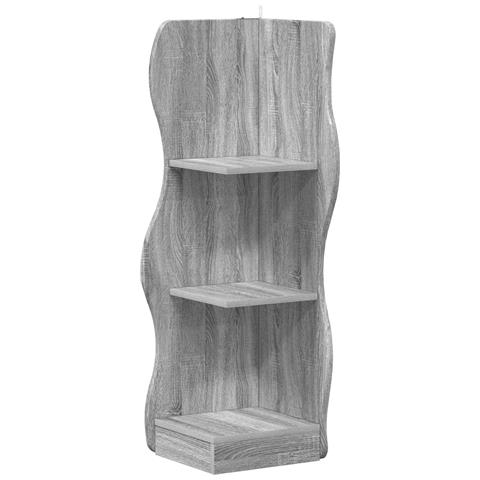 Mensola angolare con lo scaffale Grigio Sonoma 34 x 33 x 102 cm - Foto 1