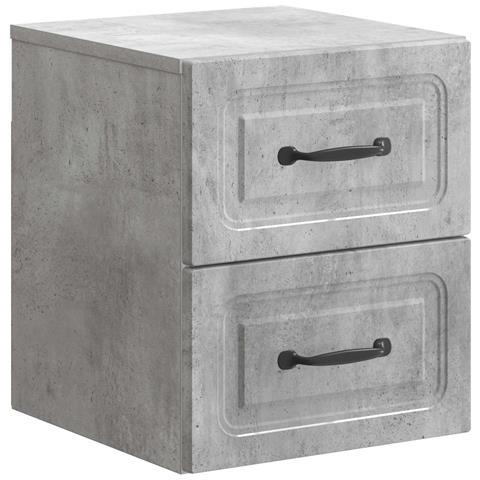 Mobiletto da notte a muro Grigio Cemento 34,5 x 33 x 40 cm - Foto 1