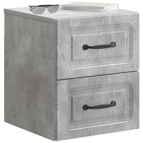 Mobiletto da notte a muro Grigio Cemento 34,5 x 33 x 40 cm - Foto 2