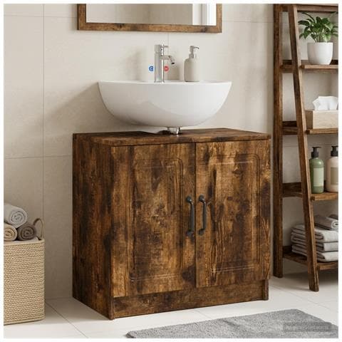 Armadio per Lavabo da Bagno UTRECHT Rovere Fumo - Foto 2