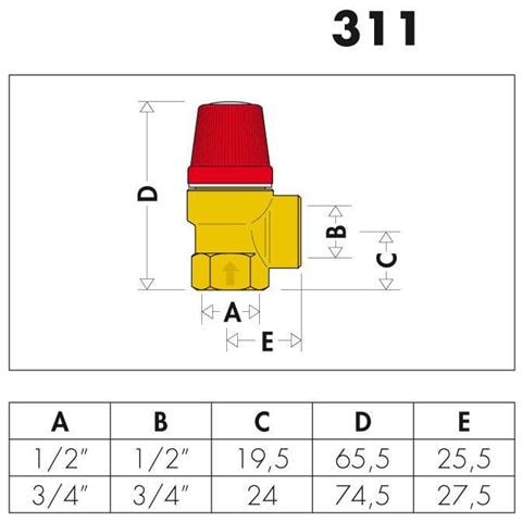 Valvola Di Sicurezza Ordinaria, Attacchi Femmina-femmina Da 1/2'' Codice 311425 - Foto 2