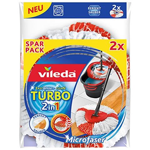 Turbo 2in1 Easywring & Clean Ersatzkopf, Rosso / bianco, Doppelpack (2in1) - Foto 1
