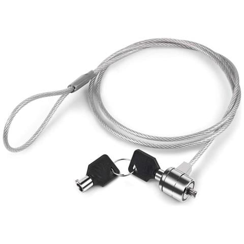 Cavo Di Sicurezza In Acciaio Antifurto 110 Cm Per Notebook Con Lucchetto, Chiusura A Chiave, 2 Chiavi In Dotazione, Blocco Di Protezione Notebook, Rivestimento In Plastica Pvc Alta Qualità - Foto 1