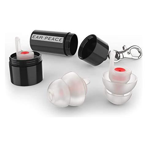Hd Ear Plugs Concerto - High Fidelity Protezione Delludito Per I Festival Di Musica Dj E Musicisti (tappi Per Le Orecchie Chiari Case Nero) - Foto 1