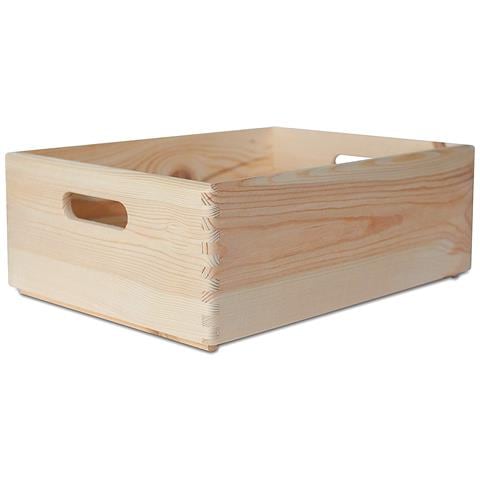 Xl Grande Scatola In Legno | 40 X 30 X 14 Cm (+ / - 1 Cm) | Scatole Con Maniglie Cassetta Conteniore Portaoggetti Portagiochi | Ideale Per Decoupage Documenti E Attrezzi - Foto 1