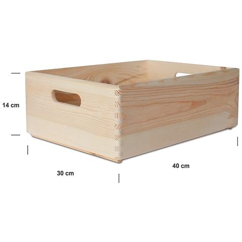 Xl Grande Scatola In Legno | 40 X 30 X 14 Cm (+ / - 1 Cm) | Scatole Con Maniglie Cassetta Conteniore Portaoggetti Portagiochi | Ideale Per Decoupage Documenti E Attrezzi - Foto 5