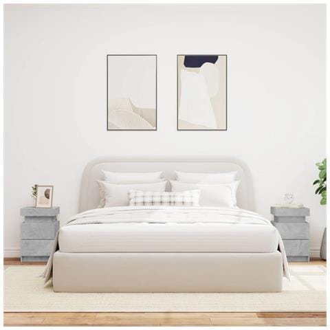 Comodini Con Luci Led 2pz Grigio Cemento 35x39x55 Cm - Foto 3