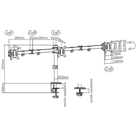 Supporto Da Tavolo Per Schermo Ma-d3-01 17' 27' - Foto 3