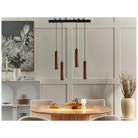 Lampadario Tutaki Legno Di Quercia Nero - Foto 1