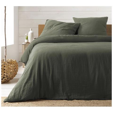 Biancheria Da Letto In Garza Di Cotone Kaki 240 X 260 Cm - Foto 1
