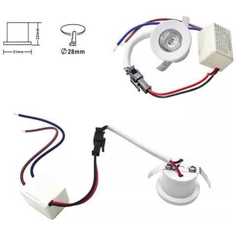 Kit 10 Faretti A Incasso Faretto Led Luce Blu 1 W Bordo Bianco P31 - Foto 2