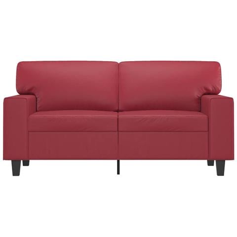 Divano A 2 Posti Rosso Vino 120 Cm In Similpelle - Foto 3
