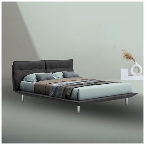 Letto Bolt Matrimoniale Fisso Colore Grigio Scuro - Foto 1