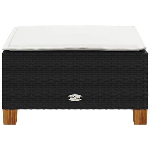 Sgabello Giardino con Cuscino Nero 63,5x56x32 cm in Polyrattan - Foto 9