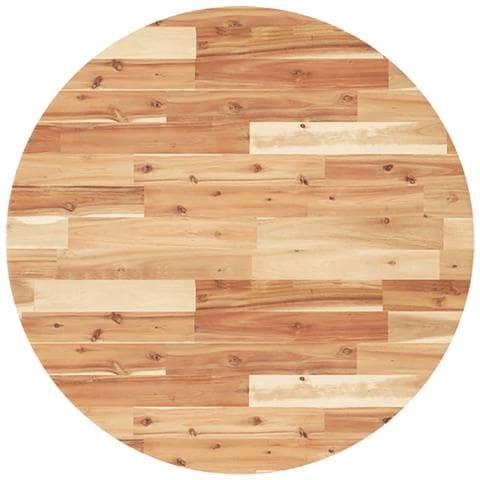 Piano Tavolo Rotondo 80x4 Cm In Legno Massello Di Acacia - Foto 2