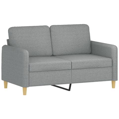Set Di Divani 2 Pz Con Cuscini Grigio Chiaro In Tessuto - Foto 3