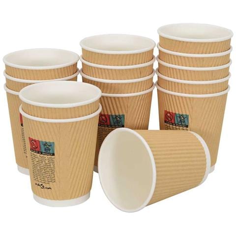 Bicchieri Da Caffè In Carta 500 Pz 8oz 200ml Marrone - Foto 3