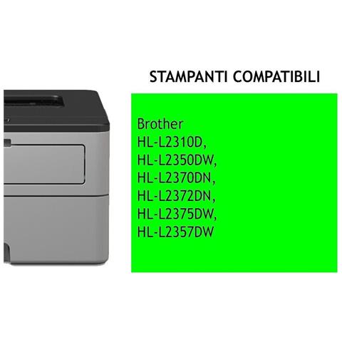 TONER COMPATIBILE -  Per Brother Dcp-l2530dw Dcp-l2510d Hl-l2350dw Hl-l2370 Hl-l2375dw Mfc-l2710dn L27330dw Mfc-l2710dw Hl 2310 Dcp L2550 - Foto 2
