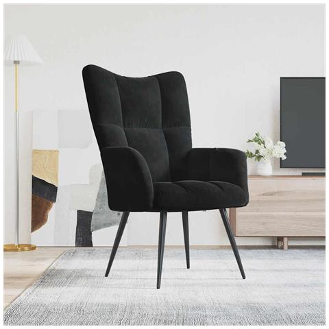 Poltrona Relax Nera In Velluto - Foto 8