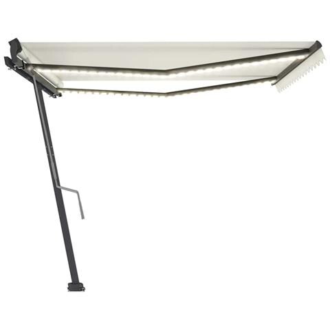 Tenda Da Sole Retrattile Manuale Con Led 400x300 Cm Crema - Foto 1