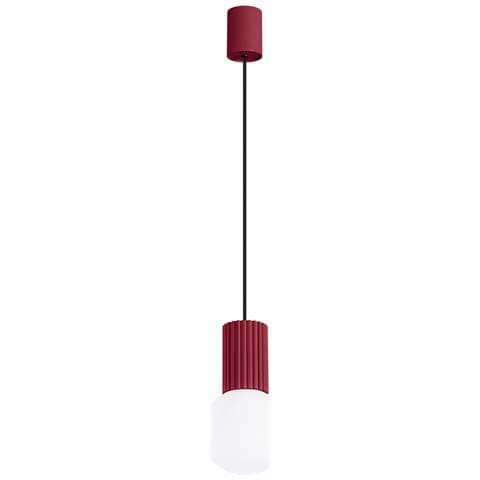 Sollux Lighting Lampada A Sospensione Halo 1 Bordeaux Sl.1749 - Moderno Lampada A Sospensione Borgogna 120x12x12 Cm - Foto 1