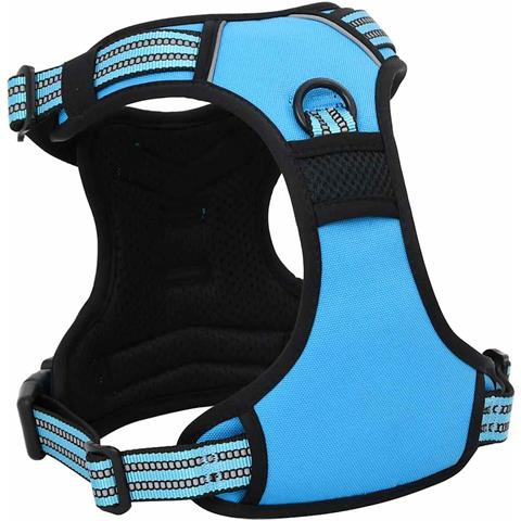 Pettorina per Cani con Strisce Riflettenti Regolabile Blu M - Foto 2