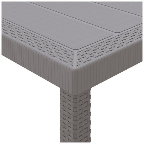 Tavolo da Giardino Grigio Chiaro 400x100x73 cm Polyrattan, Tavolo da Giardino Grigio Chiaro 250x100x73 cm Polyrattan, Tavolo da Giardino Grigio Chiaro 150x100x73 cm Polyrattan - Foto 7