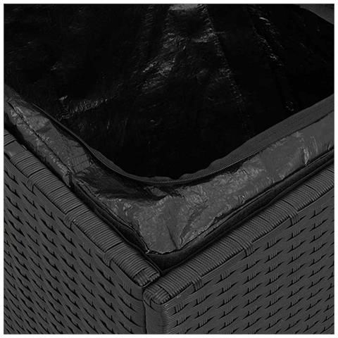 Scatola di Stoccaggio per Esterni Nero e Panna Rattan, Poliestere - Foto 9