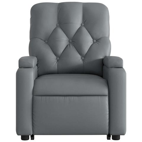 Poltrona Alzapersona Reclinabile Massaggio Grigio Similpelle - Foto 9