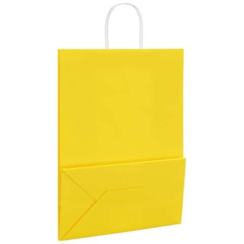 Sacchetti di Carta 250 pz con Manici Gialli 32x17x44 cm - Foto 9