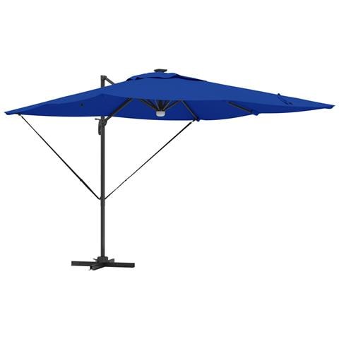 Ombrello a sbalzo Roma con LED Blu Azzurro 286x285x270 cm Alluminio - Foto 1